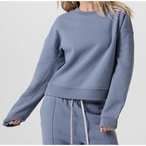 VUORI Restore‎ Rib Crew Sweatshirt Blue Heron Medium Excellent Condition